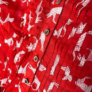 Maeve anthropology red leopard print blouse